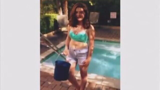 Emma Rose Kenney doing the ice bucket challenge