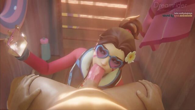 D.Va Overwatch animated audiodude blender dreamrider sound 3D porn