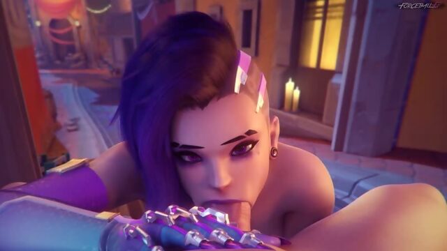 Sombra - oral; minet; blowjob; deepthroat; facefuck; masturbation; handjob; 3D sex porno hentai; [Overwatch]