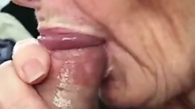 Granny just swallows cum